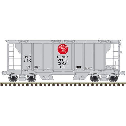 Atlas ~ HO Scale ~ Trainman PS-2 2-Bay Covered Hopper ~ Ready-Mixed Concrete RMIX #310 ~ 20008179