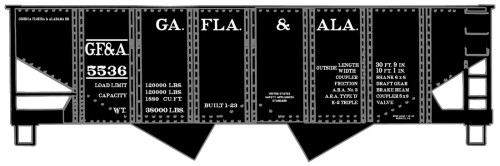 Accurail ~ HO Scale ~ USRA 55-Ton 2-Bay Hopper Kit ~ Georgia, Florida & Alabama #5536 ~ 2440