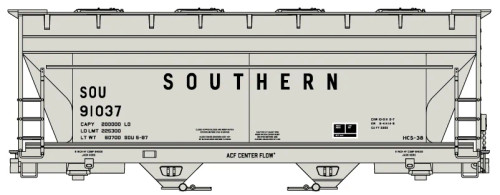 Accurail ~ HO Scale ~ ACF 2-Bay Covered Hopper Kit ~ Southern #91082 ~ 81871