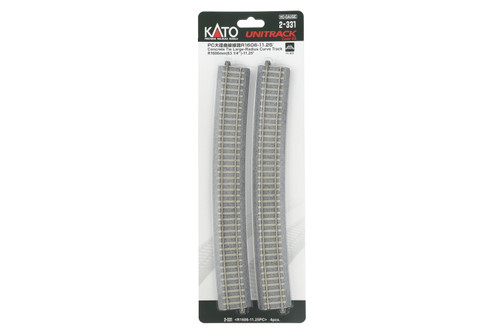 Kato ~ HO Scale ~ Code 83 ~ Unitrack ~ Concrete Tie Large-Radius Curve ~ 4 Pieces ~ 2-331