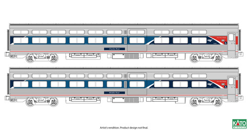 Kato ~ N Scale ~ Viewliner I Sleeper ~ 2 Pack ~ Amtrak Phase VII ~ 106-6296