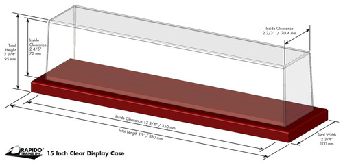 Rapido ~ HO Scale ~ 15" Clear Display case ~ 320511