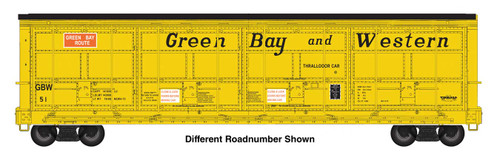 WalthersProto ~ HO Scale ~ 56' Thrall All-Door Boxcar ~ Green Bay & Western #54 ~ 920-101948