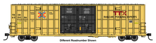 WalthersMainline ~ HO Scale ~ 60' High Cube Plate F Horizontal Post Boxcar ~ TTX TBOX #630148 ~ 910-3140