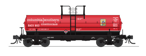 Broadway Limited ~ HO Scale ~ 6000 Gallon Chlorine Tank Cars ~ 2-Pack ~ Columbia Southern SACX #655, #656 ~ 10351