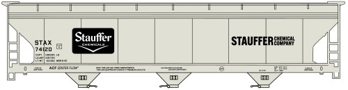 Accurail ~ HO Scale ~ ACF 3-Bay Covered Hopper ~ Kit ~ Stauffer Chemicals STAX #74120 ~ 2121