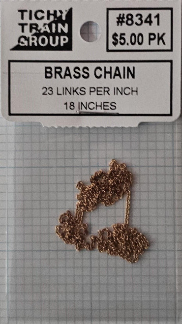 Tichy Train Group ~ Uncoated Brass Chain ~ 18" ~ 23 links per Inch ~ 8341