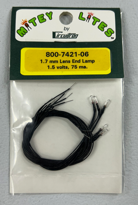 Circuitron ~ Mitey Lites ~ Very High Output Long Life Micro-Lamp ~ 1.70 mm ~ 6 Pieces ~ 7421-06