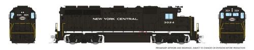 Rapido ~ HO Scale ~ GP40 ~ New York Central #3024 ~ DCC Sound ~ 1078527