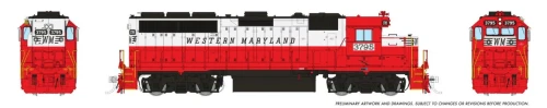 Rapido ~ HO Scale ~ GP40 ~ Western Maryland #3796 ~ DC/DCC Ready ~ 1078041