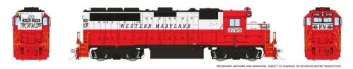 Rapido ~ HO Scale ~ GP40 ~ Western Maryland #3799 ~ DC/DCC Ready ~ 1078043