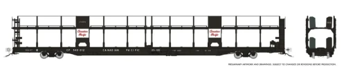 Rapido ~ HO Scale ~ NSC 89' Bi-Level Autorack ~ Canadian Pacific #540056 ~ 1024001A