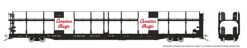 Rapido ~ HO Scale ~ NSC 89' Bi-Level Autorack ~ Canadian Pacific ~ 6-Pack ~ 1024002
