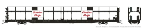 Rapido ~ HO Scale ~ NSC 89' Bi-Level Autorack ~ Canadian Pacific #540043 ~ 1024002A