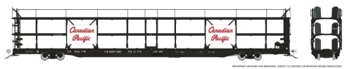 Rapido ~ HO Scale ~ NSC 89' Tri-Level Autorack ~ Canadian Pacific #550195 ~ 1024101A
