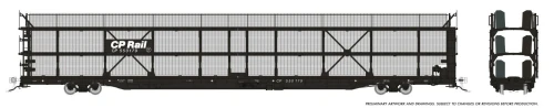 Rapido ~ HO Scale ~ NSC 89' Tri-Level Autorack with Mesh ~ Canadian Pacific #550183 ~ 1024103A