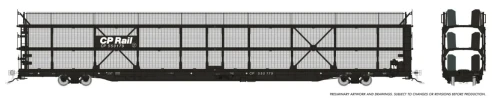 Rapido ~ HO Scale ~ NSC 89' Tri-Level Autorack with Mesh ~ Canadian Pacific #550196 ~ 1024103A