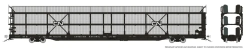 Rapido ~ HO Scale ~ NSC 89' Tri-Level Autorack with Mesh ~ Canadian National #700217 ~ 1024105A