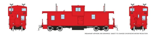 Rapido ~ HO Scale ~ Squamish Caboose ~ Generic Red with lights ~ 1101020