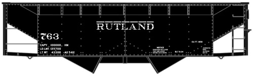 Accurail ~ HO Scale ~ 50-Ton 2-Bay Hopper ~ Kit ~ Rutland #763 ~ 7740