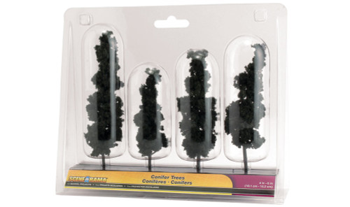 Woodland Scenics ~ Scene-A-Rama ~ Conifer Trees ~ 4 to 6" ~ 4 Pieces ~ SP4151
