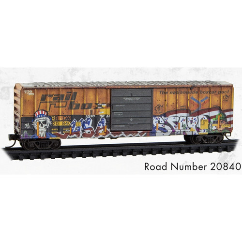 Micro Trains ~ N Scale ~ Weathered 50' Single Door Box Car ~ Grit N' Grime ~ Railbox #20840 ~ 025144011