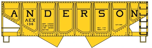 Accurail ~ HO Scale ~ Twin Hopper Kit ~ The Andersons AEX #136 ~ 81962