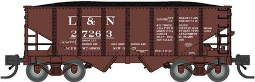 Bluford Shops ~ N Scale ~ USRA 30'6" 2-Bay Hopper with Load ~ Louisville & Nashville #27924 ~ 60638