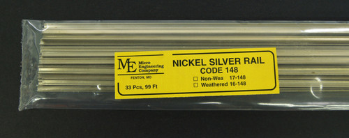 Micro Engineering ~ O Scale ~ Code 148 ~ 36" Nickel Silver Rail ~ 33 Pieces ~ 17-148