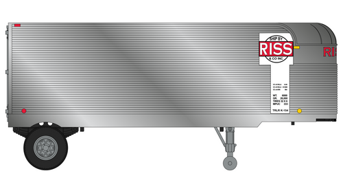 Class One Model Works ~ HO Scale ~ Fruehauf 26' Trailer ~ Riss & Company ~ TR00102