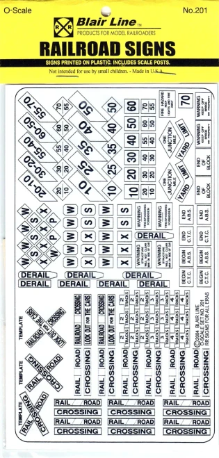 Blair Line ~ O Scale ~ RR Right of Way Signs ~ 201