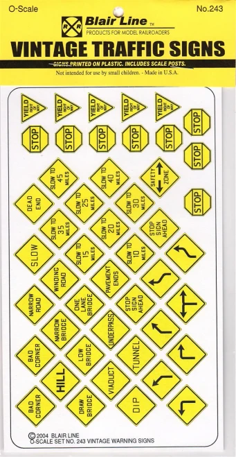 Blair Line ~ O Scale ~ Vintage Warning/Stop Signs ~ 243