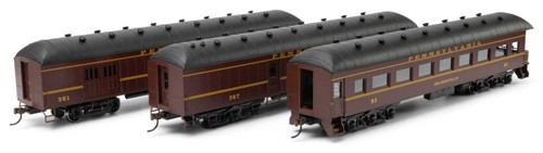 Athearn ~ HO Scale ~ Arch Roof Passenger Car Set ~ 3-Pack ~ Pennsylvania ~ 73038