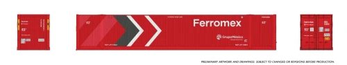 Rapido ~ HO Scale ~ Outside-Braced Container ~ 2-pack ~ Ferromex ~ 1141003