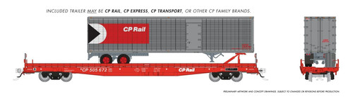 Rapido ~ HO Scale ~ Marine Industries Piggyback Flatcar with 45' Trailer ~ Canadian Pacific #505695 ~ 1130503A
