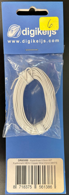 Digikeijs ~ 0.5mm Copper Wire ~ White ~ 60058