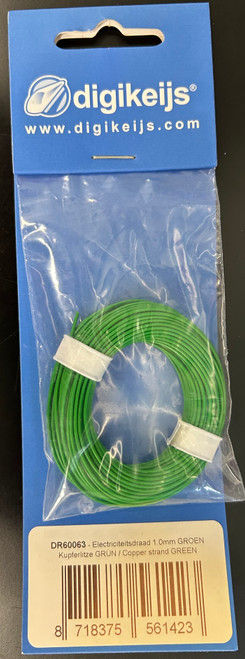 Digikeijs ~ 1mm Copper Strand Electrical Wire ~ Green ~ 60063