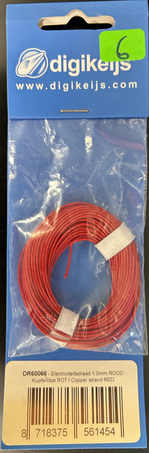 Digikeijs ~ 1mm Copper Strand Electrical Wire ~ Red ~ 60066