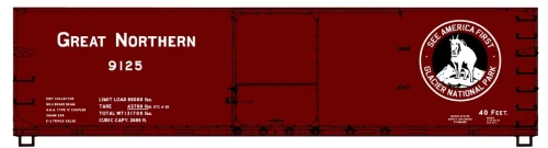 Accurail ~ HO Scale ~ USRA 40' Double-Sheathed Wood Boxcar ~ Kit ~ Great Northern #9176 ~ 8192