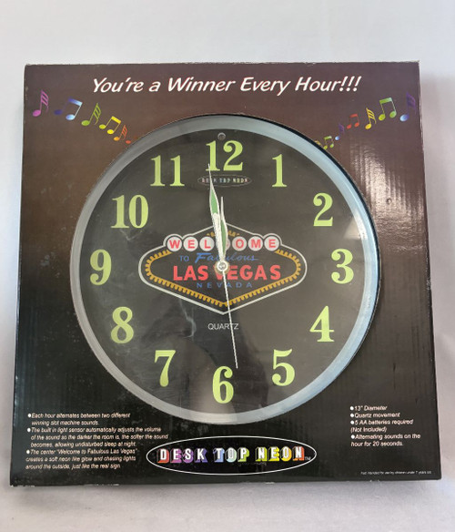 Miller Engineering ~ 13" Wall Clock ~ Welcome to Fabulous Las Vegas ~ 1350