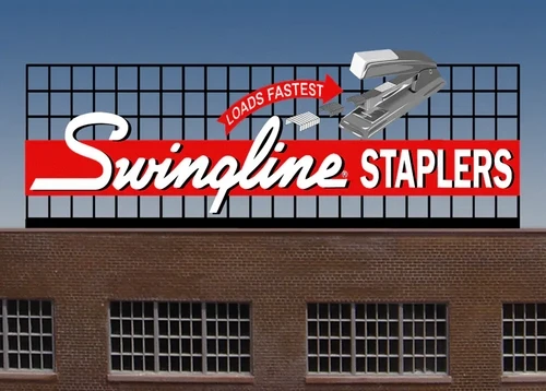Miller Engineering ~ HO or N Scale ~ Swingline Staplers ~ Animated Billboard ~ 44-3402