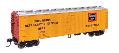WalthersMainline ~ HO Scale ~ 40' Wood Reefer with Steel ends ~ Chicago Burlington & Quincy #74504 ~ 910-41305