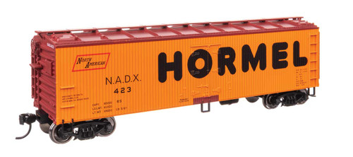 WalthersMainline ~ HO Scale ~ 40' Wood Reefer with Steel ends ~ Hormel NADX #423 ~ 910-41309