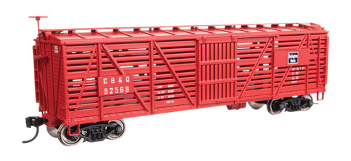Walthers Mainline ~ HO Scale ~ 40' Wood Stock Car ~ Chicago, Burlington & Quincy #52569 ~ 910-41453
