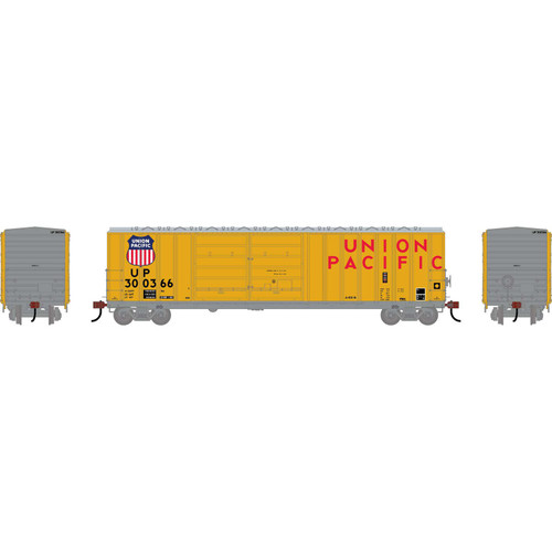 Athearn ~ HO Scale ~ 50' FMC 5077 Offset Double Door Box Car ~ Union Pacific #300366 ~ 3699
