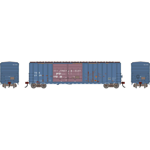 Athearn ~ HO Scale ~ 50' FMC 5077 Offset Double Door Box Car ~ Texas, Oklahoma & Eastern TOE #2725 ~ Primed for Grime ~ 3696