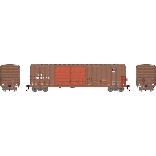 Athearn ~ HO Scale ~ 50' FMC 5077 Offset Double Door Box Car ~ Union Pacific #300373 ~ Primed for Grime ~ 3701