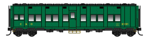 Walthers Proto ~ HO Scale ~ Lighted ~ Pullman-Standard Troop Sleeper Car ~ Chesapeake & Ohio #X1121 ~ 920-17804