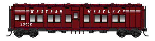 Walthers Proto ~ HO Scale ~ Lighted ~ Pullman-Standard Troop Sleeper Car ~ Western Maryland #S3002 ~ 920-17808