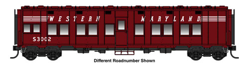 WalthersProto ~ HO Scale ~ Pullman-Standard Troop Sleeper Car ~ Western Maryland #S3003 ~ 920-27808